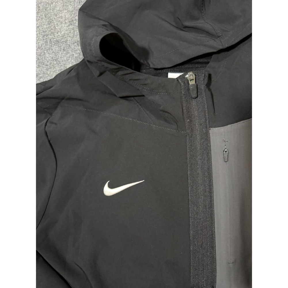 O Football Jacket Mens XL Black Football Nike Hooded Half Zip Coach Pullover - Picture 4 of 10